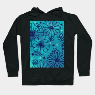 Tie-dye Flowers - Blue Hoodie